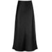 Elegant High-Waisted Mermaid Skirt – Flowy A-Line Midi Skirt With Smooth Acetate Fabric, Black/Beige/Apricot/Brown/Pink, S/M/L/XL/XXL_ecoleips.com