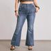 plus Size Slim Fit Beaded Embroidered Stretch Jeans for Women Sexy Hip Lifting Flared Denim_ecoleips.com