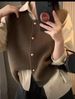 K Korean Style Round Neck Solid Color Cardigan For Women; New Single-breasted Loose Overcoat Sweater For Women_ecoleips.com
