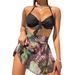 Verve 2025 New Swimsuit Printed Beach Dress Sexy Bikini Women's Three-Piece Swimwear Set_ecoleips.com