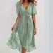 Women's Floral Print Dress V Neck Summer New Arrival Casual Comfortable Loose Style_ecoleips.com