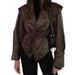 Women's Vintage-Inspired PU Leather Jacket With Belted Waist & Notched Lapel – Stylish Faux Leather Coat For Winter & Fall_ecoleips.com