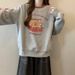 European American Fleece-lined Thickened Hoodless Crew Neck Pullover Sweatshirt For Women, 2024 Autumn And Winter New_ecoleips.com