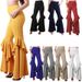 Women's High-Waisted Pleated Flare Pants Spring/Autumn Fashion Stage Pants_ecoleips.com
