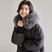 girl Girl Girl 25 Winter Fox Fur Collar Hooded Waist-Tightening Jacket For Women, Long Over-the-Knee 90% White Duck Down Thickened Coat_ecoleips.com