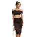 Summer New Women's 3D Floral Slim Fit Strapless Vest Bodycon Skirt INS Style Solid Color Sexy Clothing_ecoleips.com