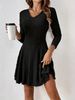 Women's Clothing Knitted A-Line Dress Autumn Winter Fashion Long Sleeved_ecoleips.com