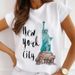 European And American Cross-border Foreign Trade Women's Fashion Urban Girl Round-neck Printed Short-sleeve T-shirt Top_ecoleips.com