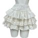 Creamy White Ruffled Midi Skirt for Women High-Waisted Slimming Petite Ballet Style Puffy Girly Cake Summer Skirt_ecoleips.com
