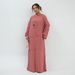 Women's Clothing Modest Abaya Dress Modest V-Neck Abaya Set – Elegant Long-Sleeve Two-Piece Dress (Flowy Polyester, Office & Travel Ready)_ecoleips.com