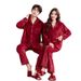 Voya Pajamas Newlywed Couple Set High-end Red Island Velvet Autumn Winter Groom Bride Wedding Men Women_ecoleips.com