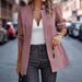 Women's Clothing Autumn And Winter Simple Fashion Casual Solid Color Suit Cardigan Jacket Women's Clothing_ecoleips.com