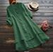 Women's Clothing Spring And Summer Solid Color Button Cotton And Linen Long Sleeve Long Shirt_ecoleips.com