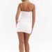 Women Alluring Short Bodycon Dress With Delicate Lace‑Mesh Patchwork, Thin Cami Straps & Open‑Back Detail_ecoleips.com
