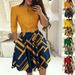 Women's Clothing Women's Round Neck Printed Belt Dress Autumn Winter Casual Fashion Commuter Style Female Clothing_ecoleips.com