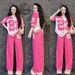 Women’s Clothing Casual Suit For Women In Summer New Style Loose Short Sleeved Straight Wide Leg Pants Fashionable Two Piece Suit_ecoleips.com
