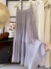 French Retro Elegant Romantic Fairy Pleated High-Waisted Midi Long Umbrella Skirt Slim Fit Chiffon Full Skirt for Women_ecoleips.com