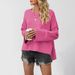 Women's Street Style Knit Sweater - Oversized Round Neck Bell Sleeve Pullover, Soft Acrylic Blend, Trendy Loose Fit For Fall/Winter_ecoleips.com