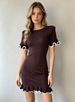 American Style Short Skirt For Women Ruffled Hem Short Sleeves Slim Fit Knitted Solid Color Summer Dress French Style Clothing_ecoleips.com