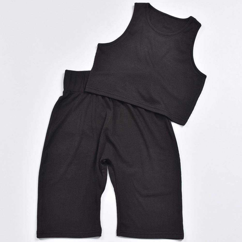 Women's Clothing Autumn New Sexy Tight Vest Shorts Sports Suit_ecoleips.com