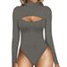 Cross-border New Product Hot Sale: European And American Women's Sexy High-neck Front Cutout Slim-fit_ecoleips.com