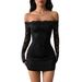 European And American Cross-border 2026 Spring New Lace Off-shoulder Long-sleeve Slim-fit Dress For Women_ecoleips.com