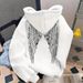 Modern Wings Print Hoodie, Oversized Fleece Pullover With Stylish Graphic, Streetwear Essential For Men And Women_ecoleips.com