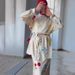 Women's Clothing Women's Lace Up Thin Long Skirt Casual Silky Two Piece Suit Flower Print Fashion_ecoleips.com