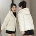 Women's Puffer Jacket With Hood - Oversized Korean-Style Winter Coat, Lightweight Quilted Polyester Outerwear_ecoleips.com