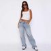 Women's Clothing Waist Non Elastic Straight Denim Trousers For Women_ecoleips.com