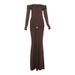 Women's Clothing Autumn And Winter New Style Fashion Temperament One Shoulder Solid Color Long Sleeve Slim Hip Dress Female_ecoleips.com