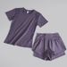 Yoga Sports Suit For Women Running Quick Drying Mesh Breathable Anti Exposure Pocket High Waist Shorts Fitness Short Sleeves_ecoleips.com