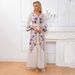 Women's Clothing Printed Trumpet Sleeve Long Skirt Robe Dress Women's Dress_ecoleips.com