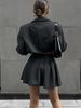 K Business Suit Set With Lapelled Blazer And Ultra-short Skirt_ecoleips.com