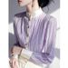 Apricot Striped Unique Beautiful High-end Light Luxury French Stand Collar Base Shirt For Women 2025 Spring_ecoleips.com