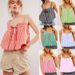 2026 Spring/Summer European American Cross-Border New Y2K Women's Plaid Ruched Patchwork Sexy Mini Tank Top Hot And_ecoleips.com