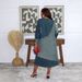 Women's Clothing Color Block Patchwork Denim Dress Loose Fit Mid-Length Frayed Edge Casual Summer Dress_ecoleips.com