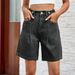 Women's Clothing Spring And Summer Washed Waist Adjustable Denim Shorts_ecoleips.com