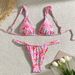 Women's Clothing new floral lace up bikini swimsuit women's three point bikini beach hot spring swimsuit_ecoleips.com