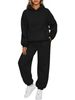 Aria Basics 2025 European American Foreign Trade Autumn And Winter New Women's 2-Piece Casual Knitted Hooded Sweatshirt Set_ecoleips.com