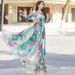 2023 Chiffon Long Sleeve Summer European And American Foreign Trade Women's Beach Vacation Dress_ecoleips.com