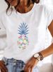 European And American Cross-border Foreign Trade Women's Clothing, Simple Heart-printed Round-neck Short-sleeve T-shirt_ecoleips.com