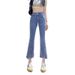 Women's Flared Jeans With Side Slits For Petite Figures, New Summer Style 2026, High-waisted Cropped Bell-bottom Pants_ecoleips.com