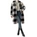 Women's Long Plaid Fleece Double-Faced Coat With Turn-Down Collar & Button Front – Casual Loose Fit For Autumn & Winter_ecoleips.com