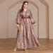 Women's Clothing Four Sided Stretch Large Size Dress Fashionable Ethnic Style Banquet Wedding Dress_ecoleips.com