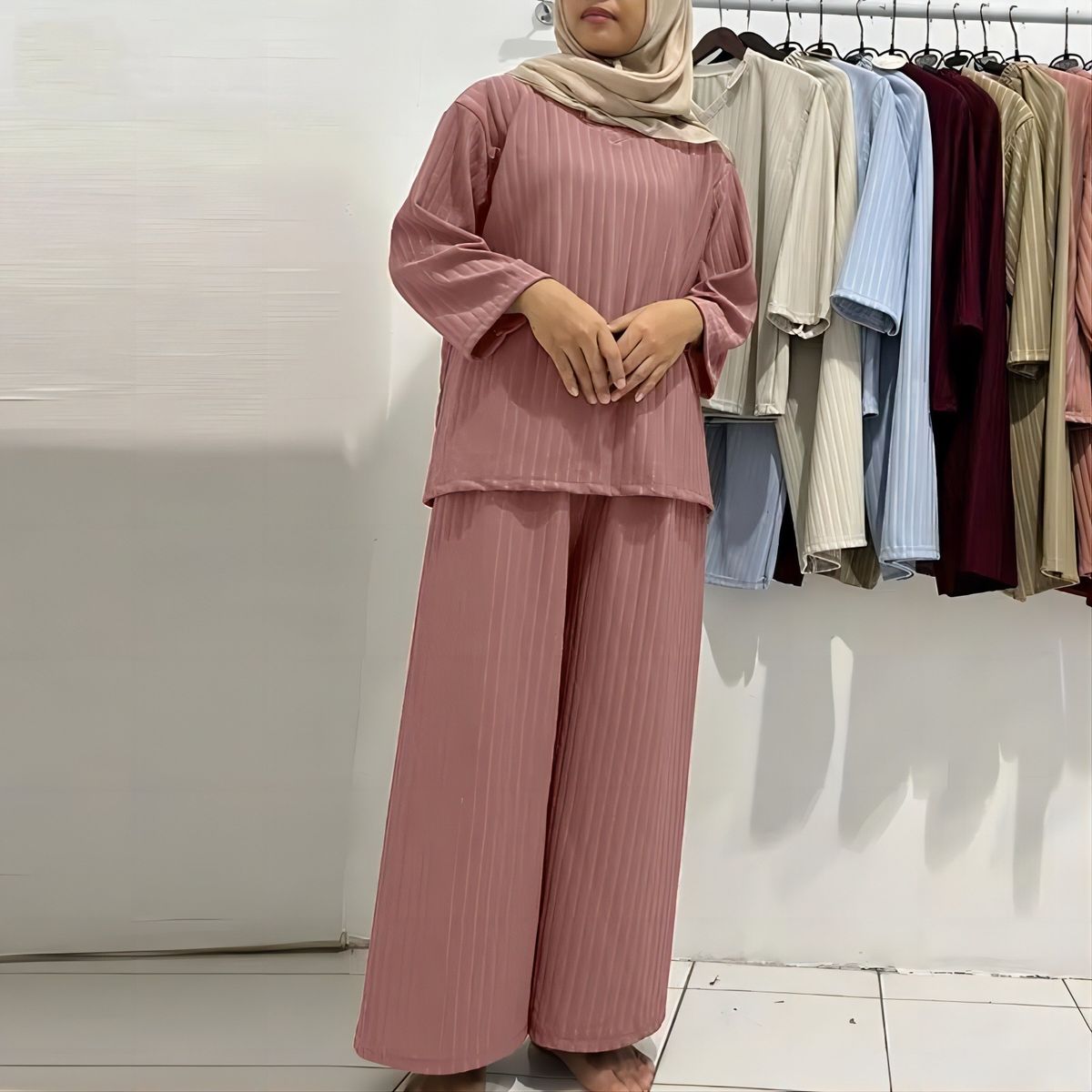 Women's Fashion 2 Piece Set 2025 Spring New Muslim Casual Suit_ecoleips.com