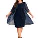 Women's Solid Color Mesh Layered Dress, Flowy Casual Maxi Dress With Sheer Sleeves For Daily Wear_ecoleips.com