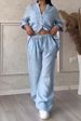 plus Size Loose Fitting Casual Shirt Southeast Cotton And Linen Fashionable Solid Color Sportswear Set For Women_ecoleips.com
