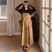 Autumn New Korean Fashion Knitted Top + Khaki Adjustable Strap Dress Two-Piece Set For Pregnant Women_ecoleips.com