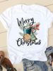European And American Cross-border Foreign Trade Women's Clothing Christmas-themed Round-neck Printed Short-sleeve_ecoleips.com
